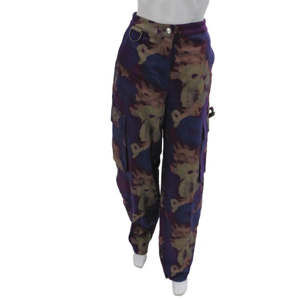 Remain Womens Cargo Pants Multicolor Camo Organic Cotton Button Size 8